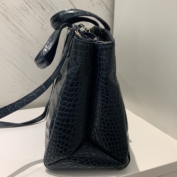 NWT Lisa Minardi Croc Embossed Leather Satchel/Bag - Picture 8 of 10